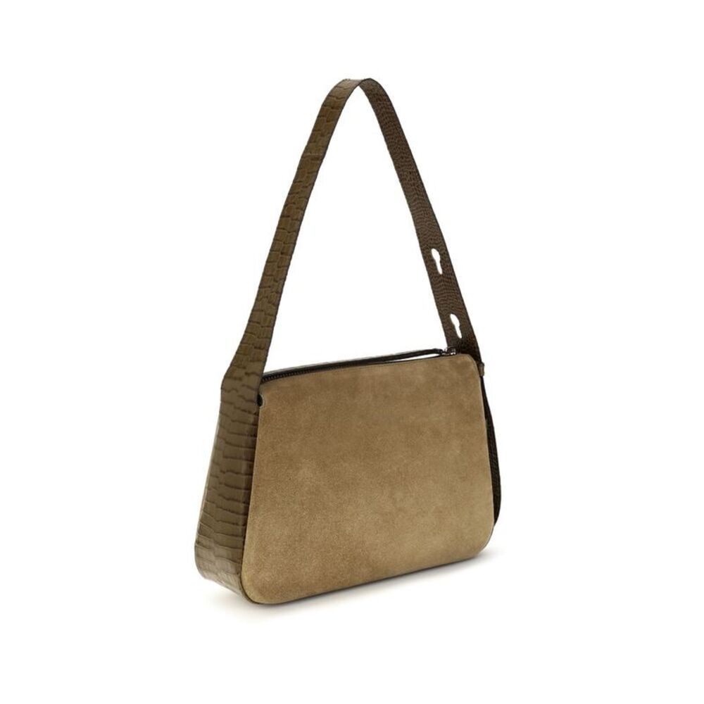 Tory Burch Beige Suede Leather Shoulder Women's Bag - Picture 3 of 4